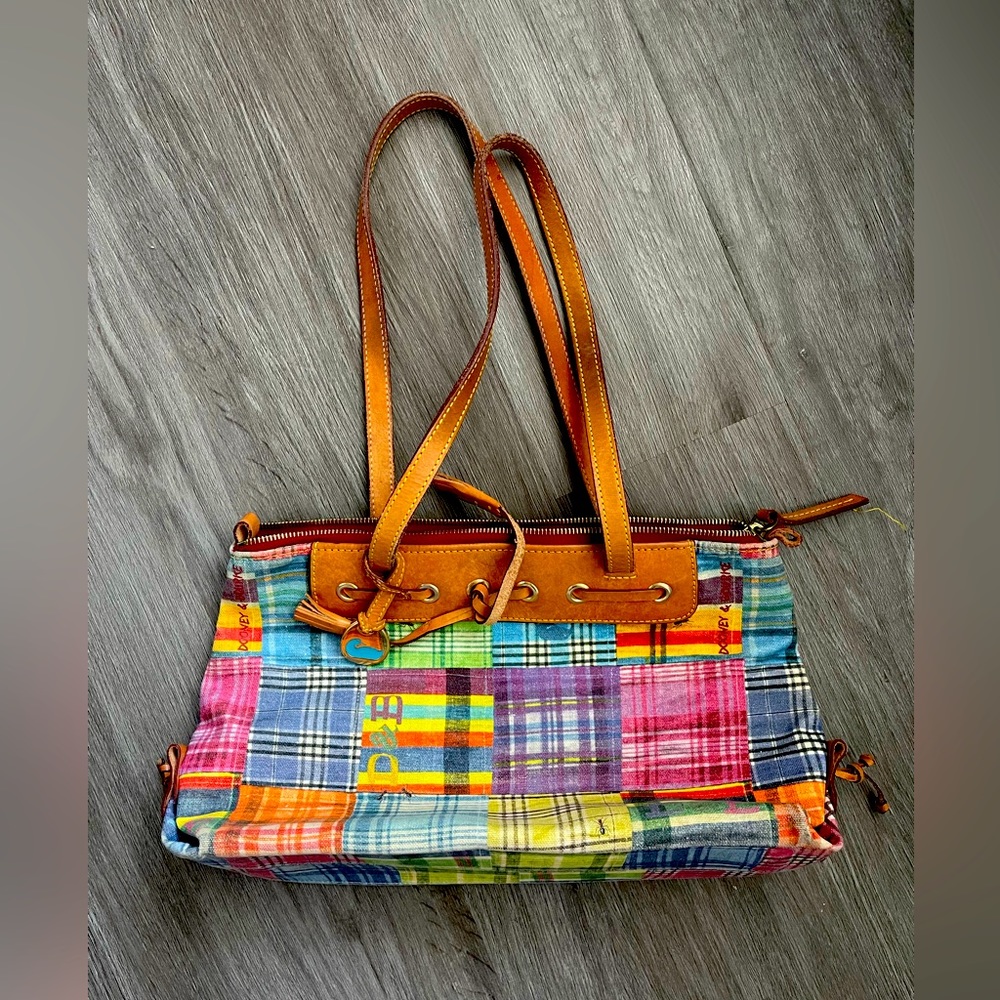 Dooney and Bourke Bright Colored Patch Work Shoulder Purse.